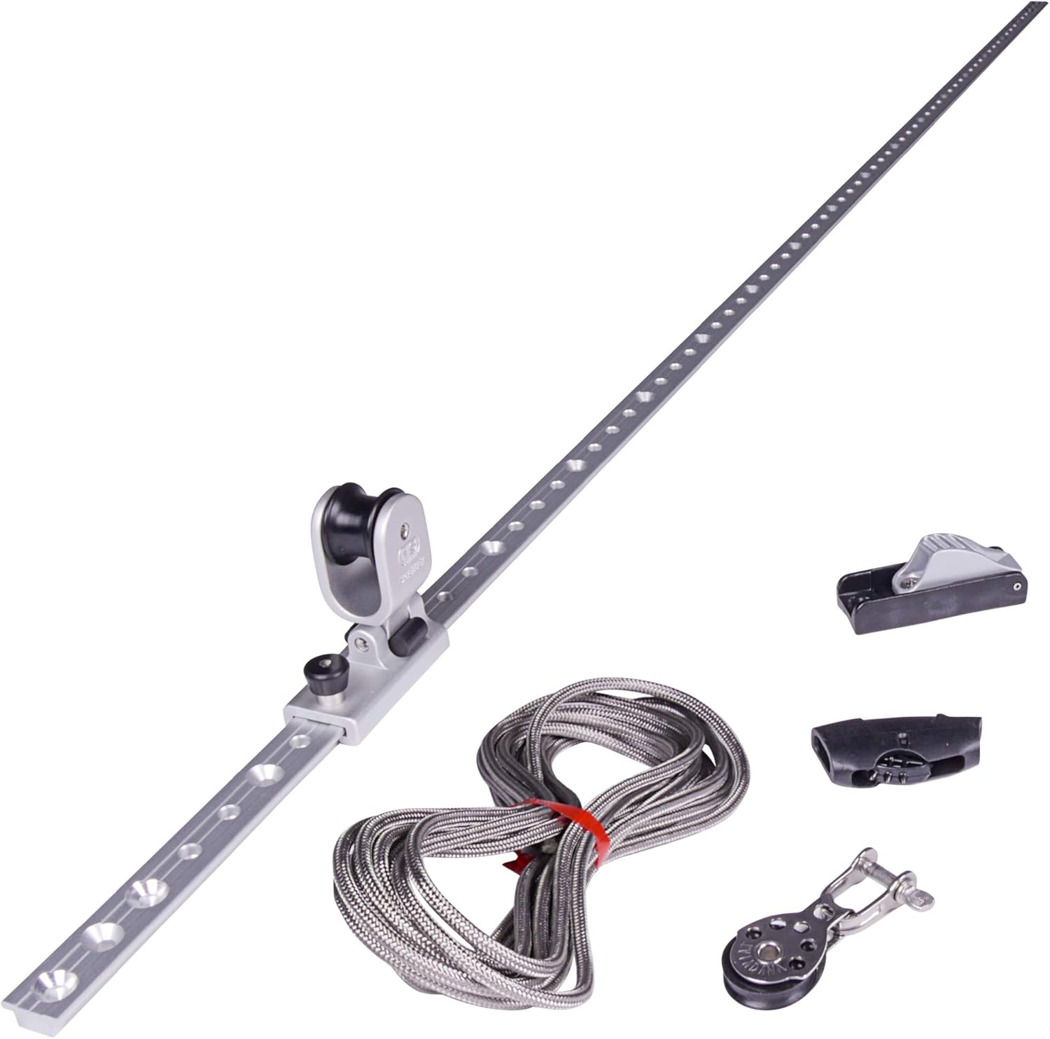 Toldoro® Höheneinstellung Set für Sonnensegel für Masten, Stangen und Holzpfosten/Sonnensegel Flaschenzug rostfrei & langlebig