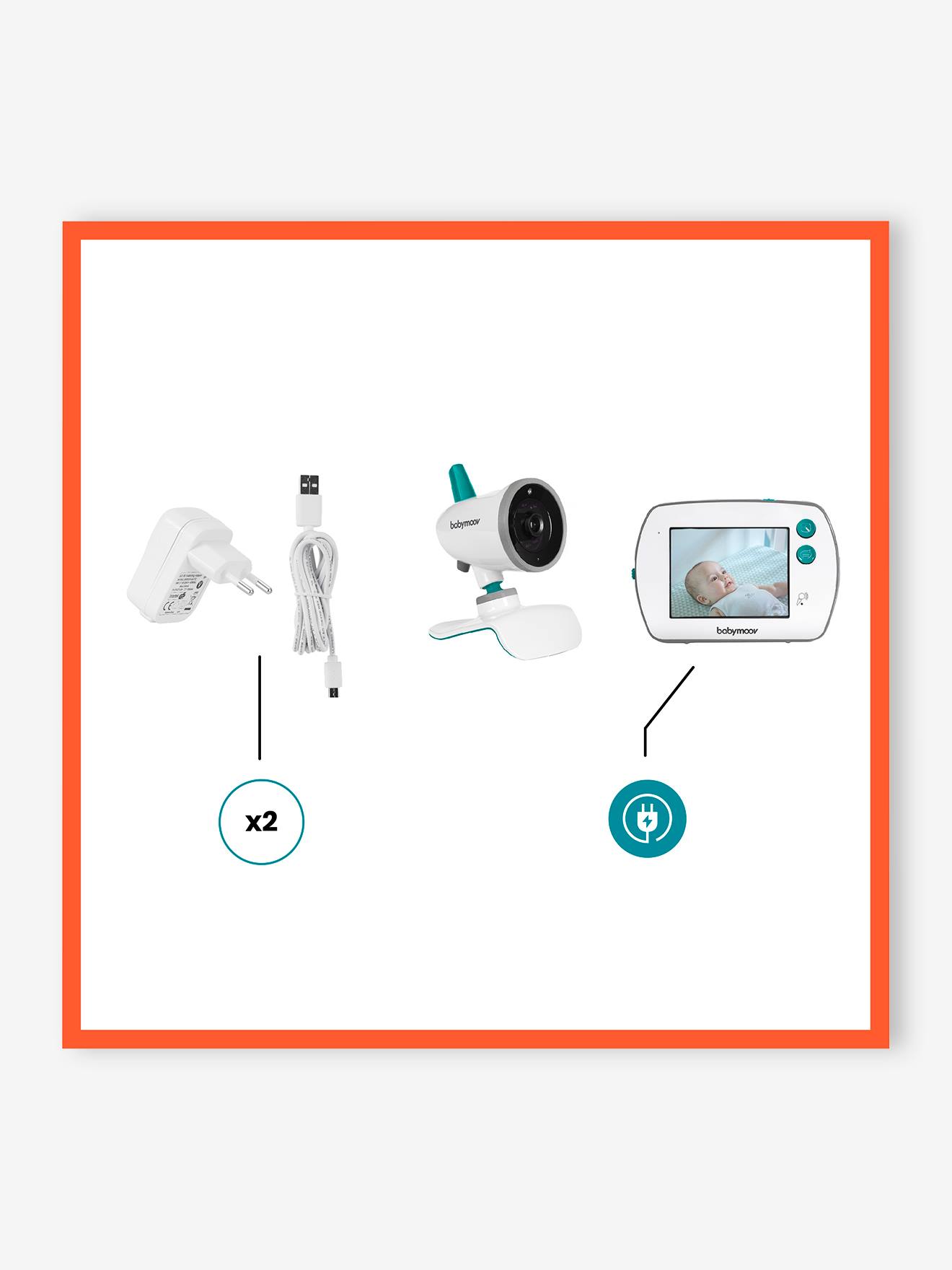 Babá eletrônica BABYMOOV Yoo-Feel, branca, sem detalhes.