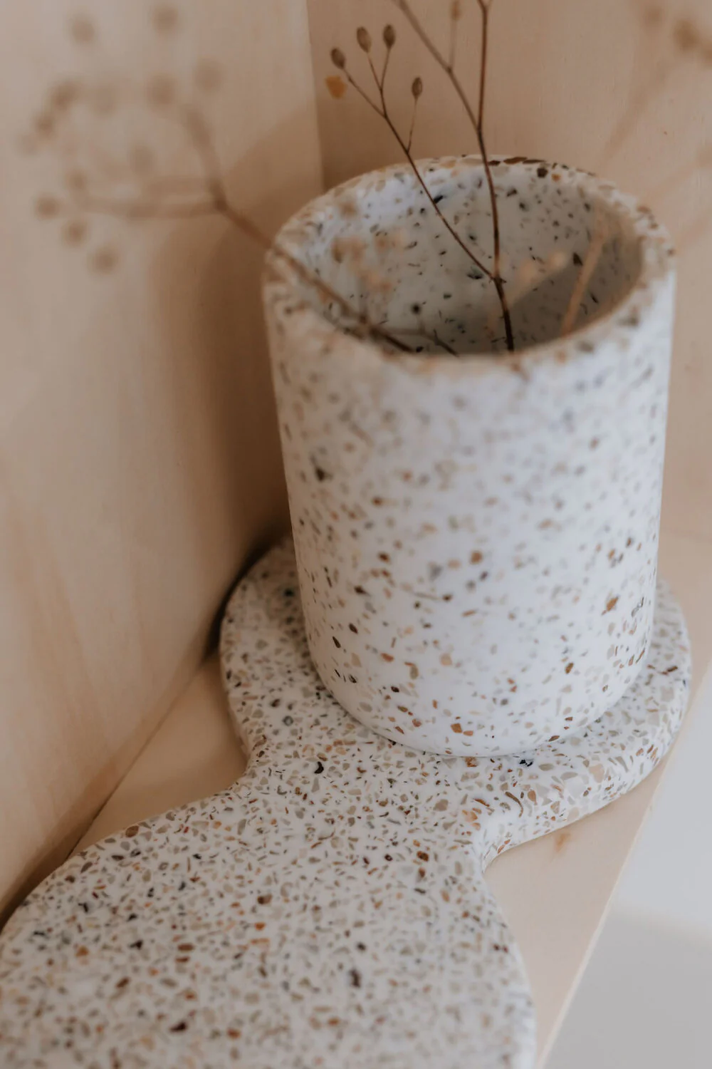 Humdakin  Lucca terrazzo vase m.låg - rød/beige