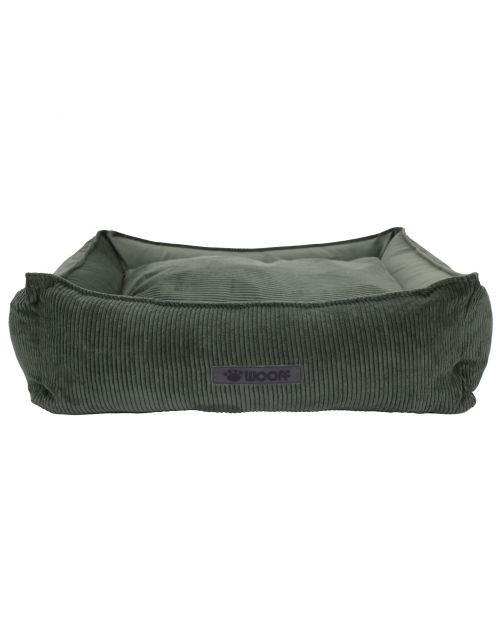 Wooff Cocoon Rib Velours Olijfgroen - Hondenmand
