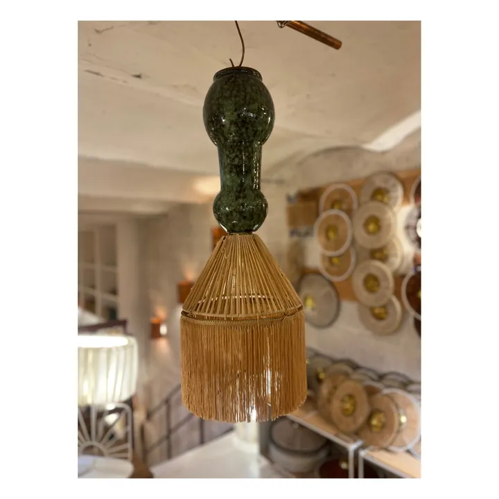 Honoré Suspension Georgette raphia et franges | Vert