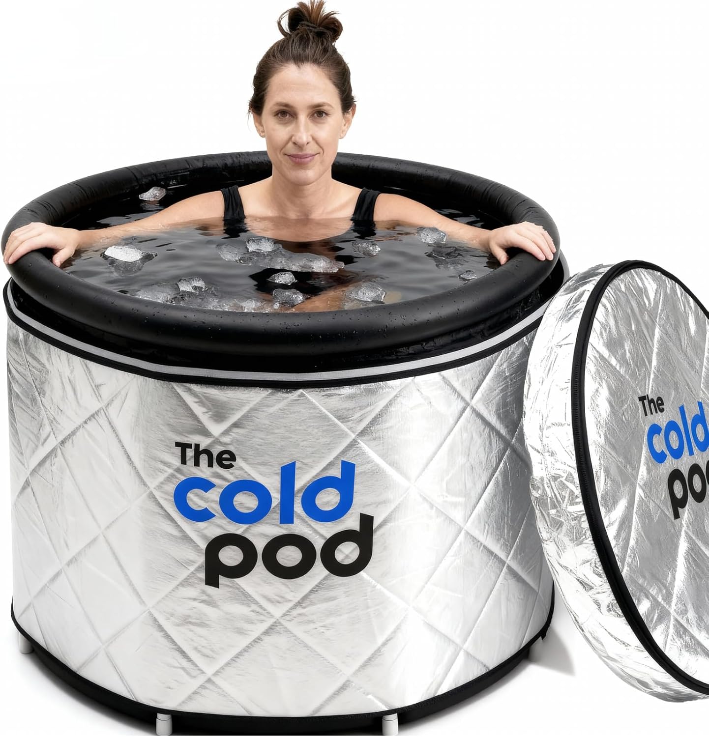 Eisbad Tonne für Athleten mit Abdeckung,tragbares Ice Bath tub für Kryotherapie, The Cold Pod Faltbare Aufblasbare badewanne für den Innen- und Außenbereich Erwachsene (75cm Eisbad Bundle)