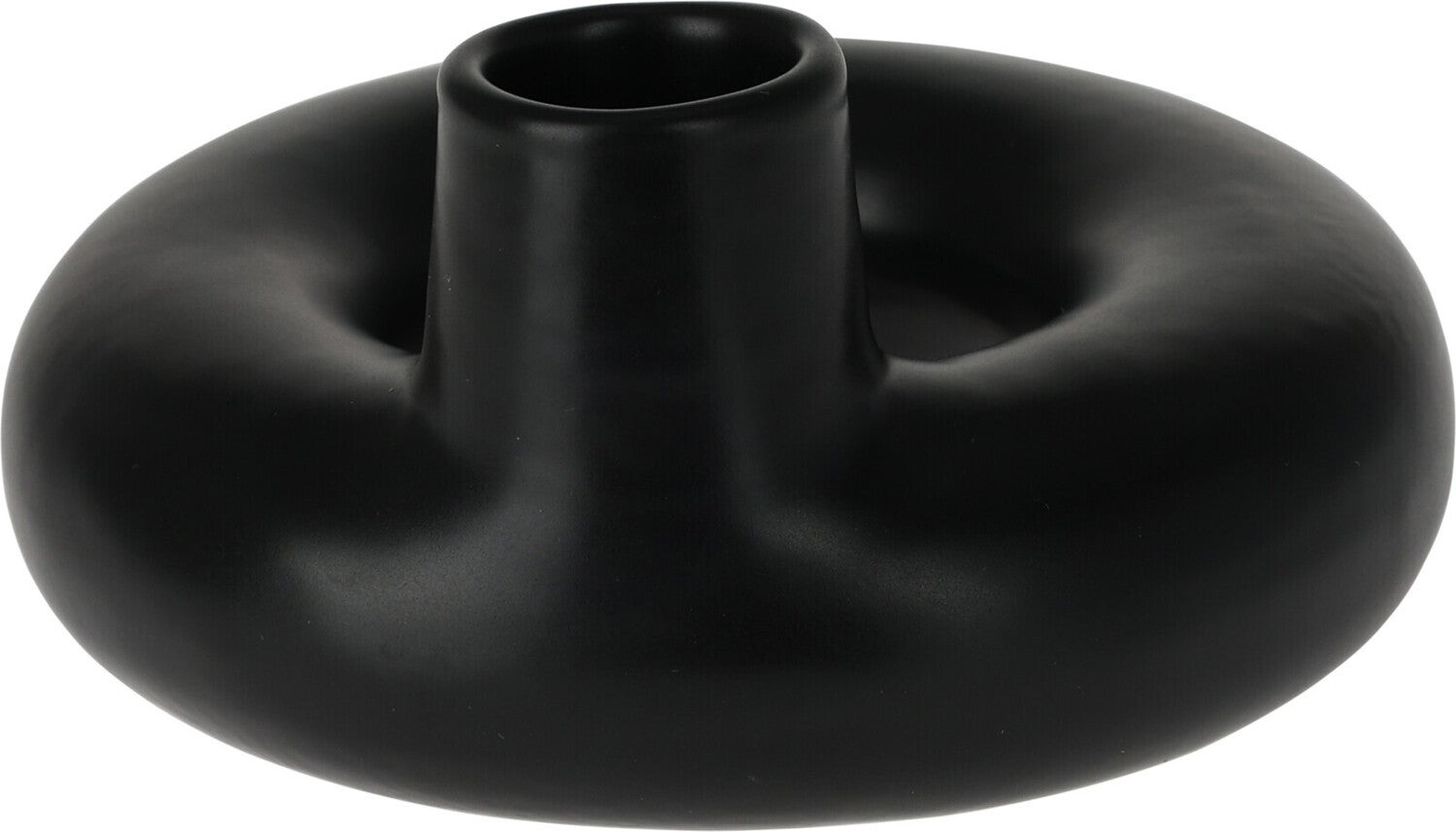 Kandelaar Donut zwart D 12 H 6 cm