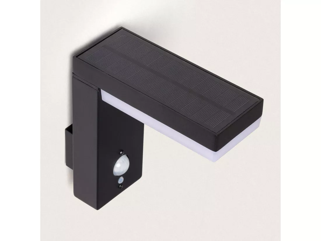 Applique Murale Extérieure Solaire LED Aluminium avec Détecteur de Mouvement Goran Noir