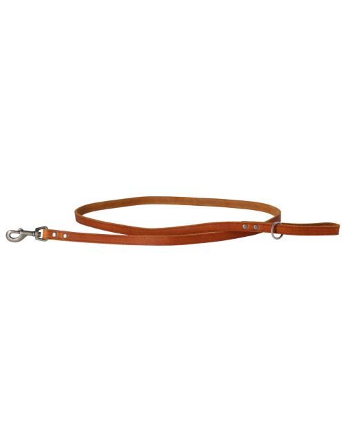 Adori Looplijn Vetleder Met Print - Hondenriem - 180x1.8 cm Cognac M\/L