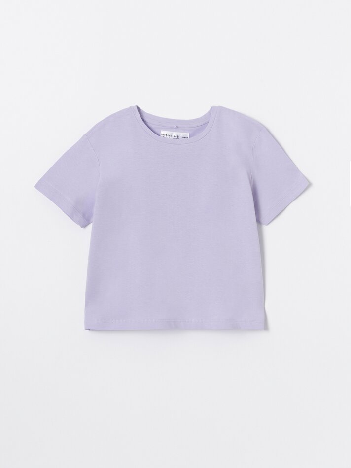 Pacote com 4 camisetas lisas de manga curta - Lilás