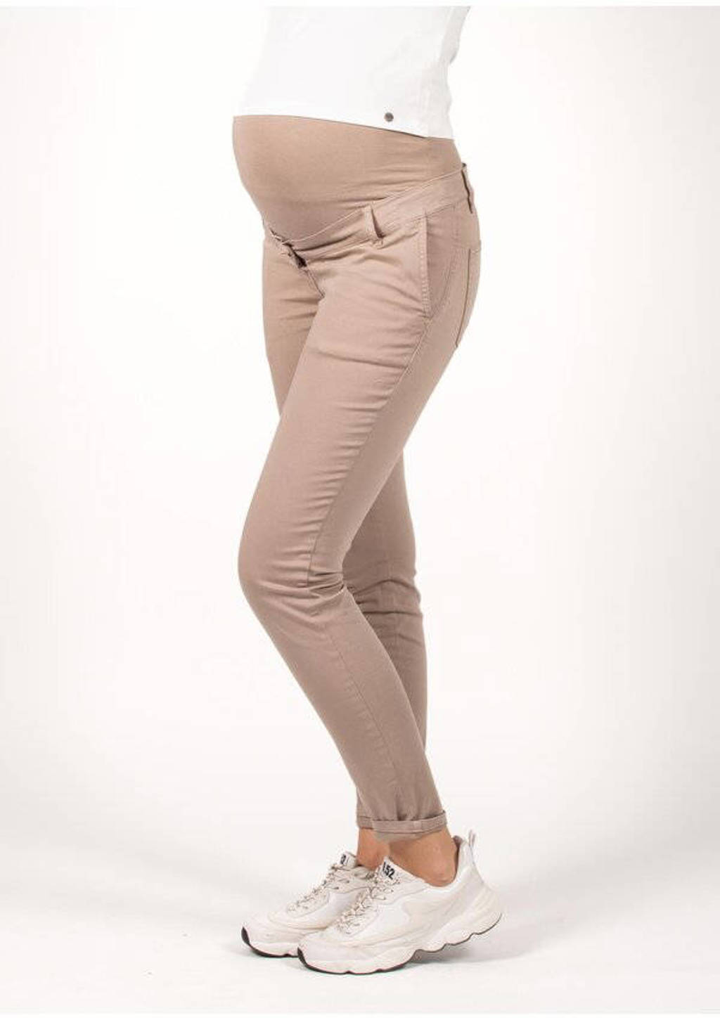 LOVE2WAIT regular fit zwangerschapsbroek Chino zand