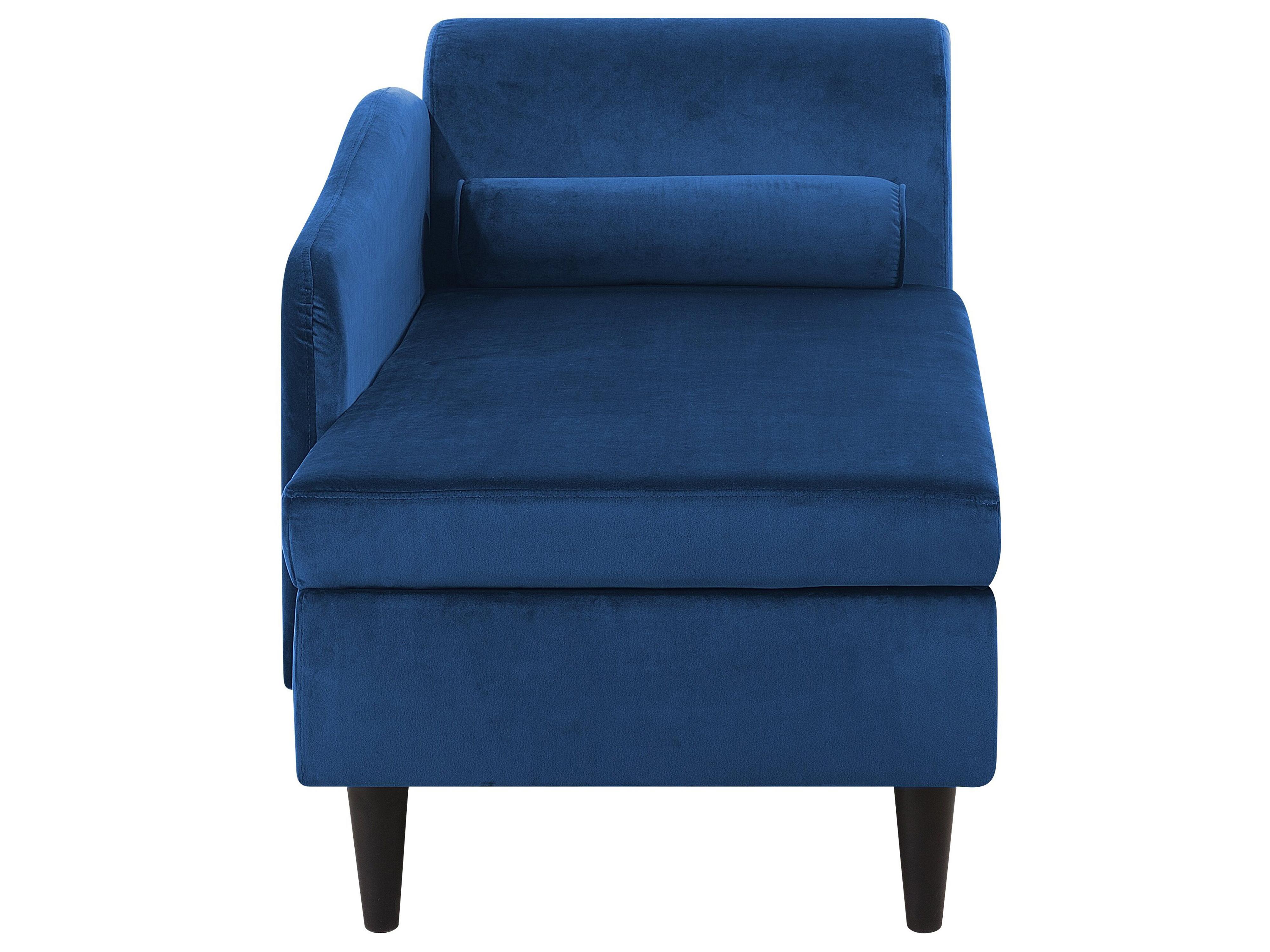 Rechtszijdige chaise longue LUIRO Fluweel Marineblauw met opbergruimte