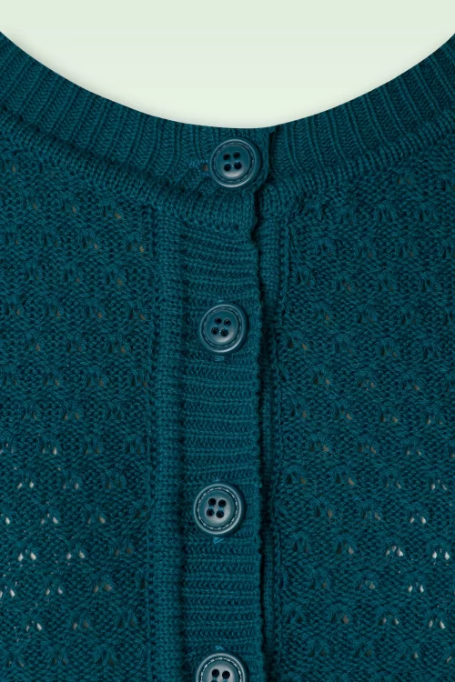 Mak Sweater Jennie vest in petrol blauw