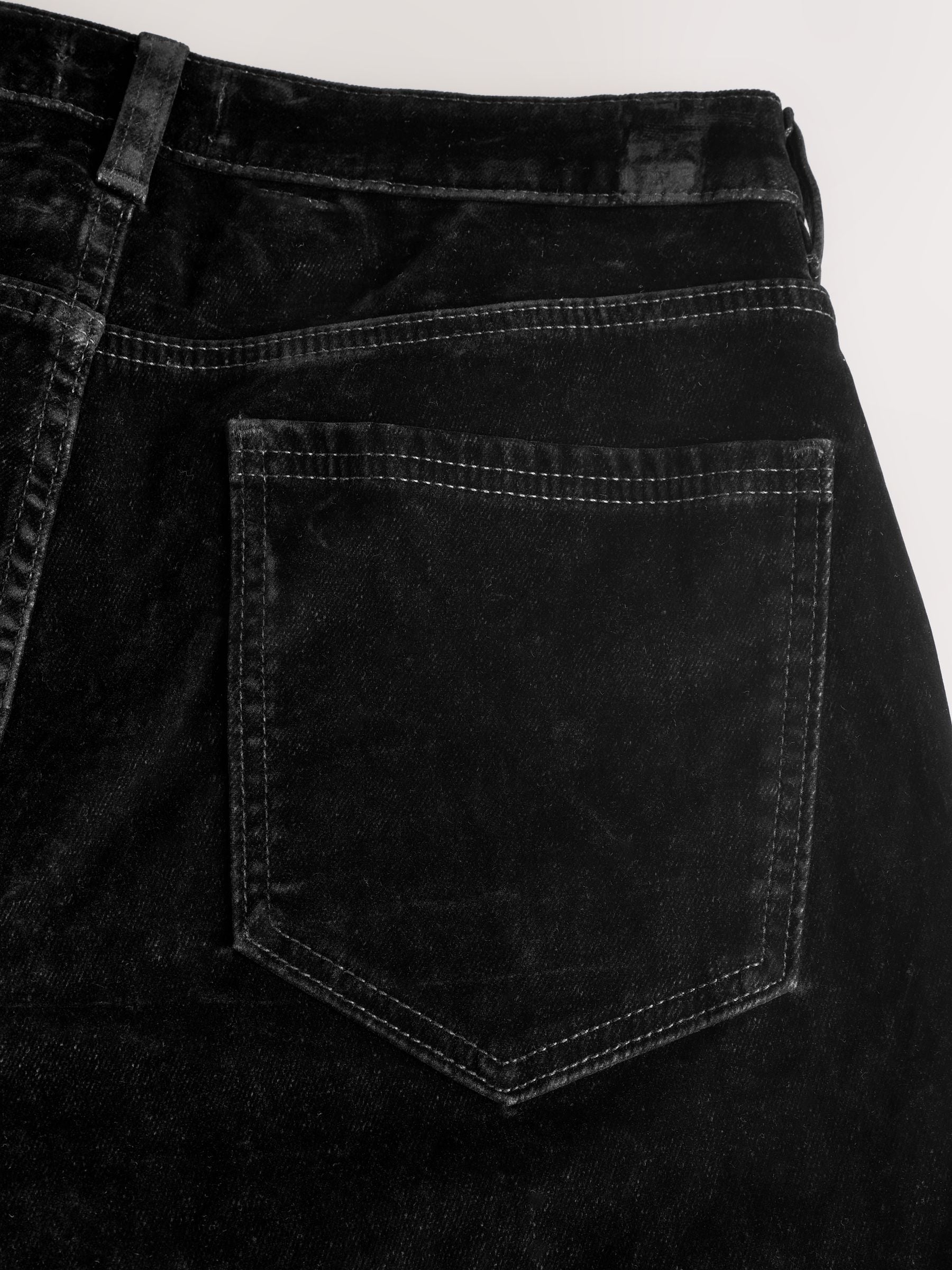 Zwart - N. Premium gevlokte comfortabele stretchy Denim Barrel Jeans