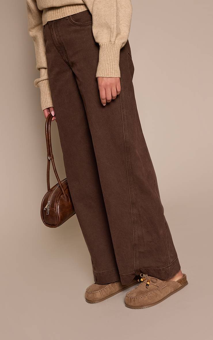 Taupe Mule À Semelle Anatomique En Synthétique Avec Détail Pompon
