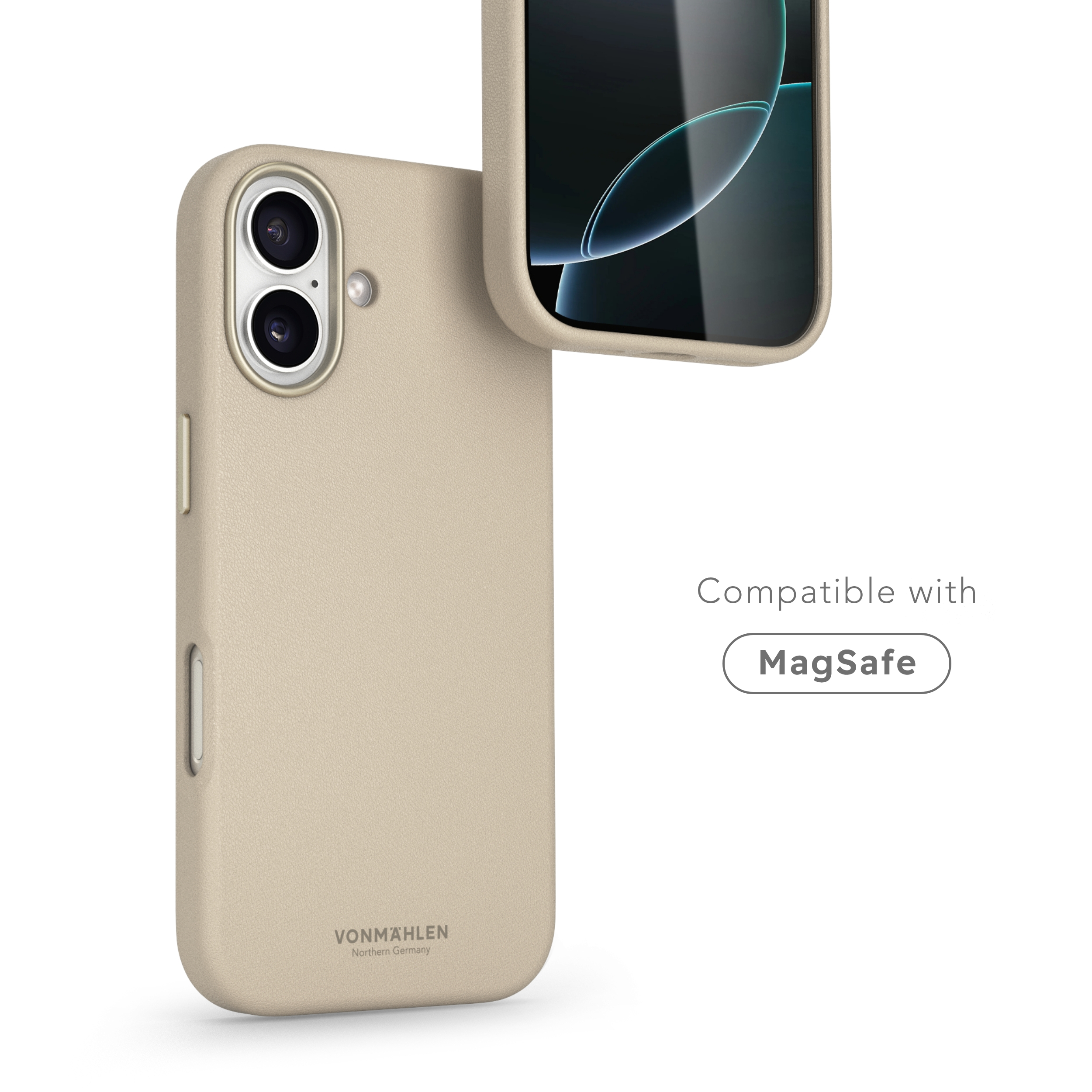 iPhone 17 MagSafe Schutzhülle Like Leather Case aus Recycelten Materialien (ELC00024) - Cream