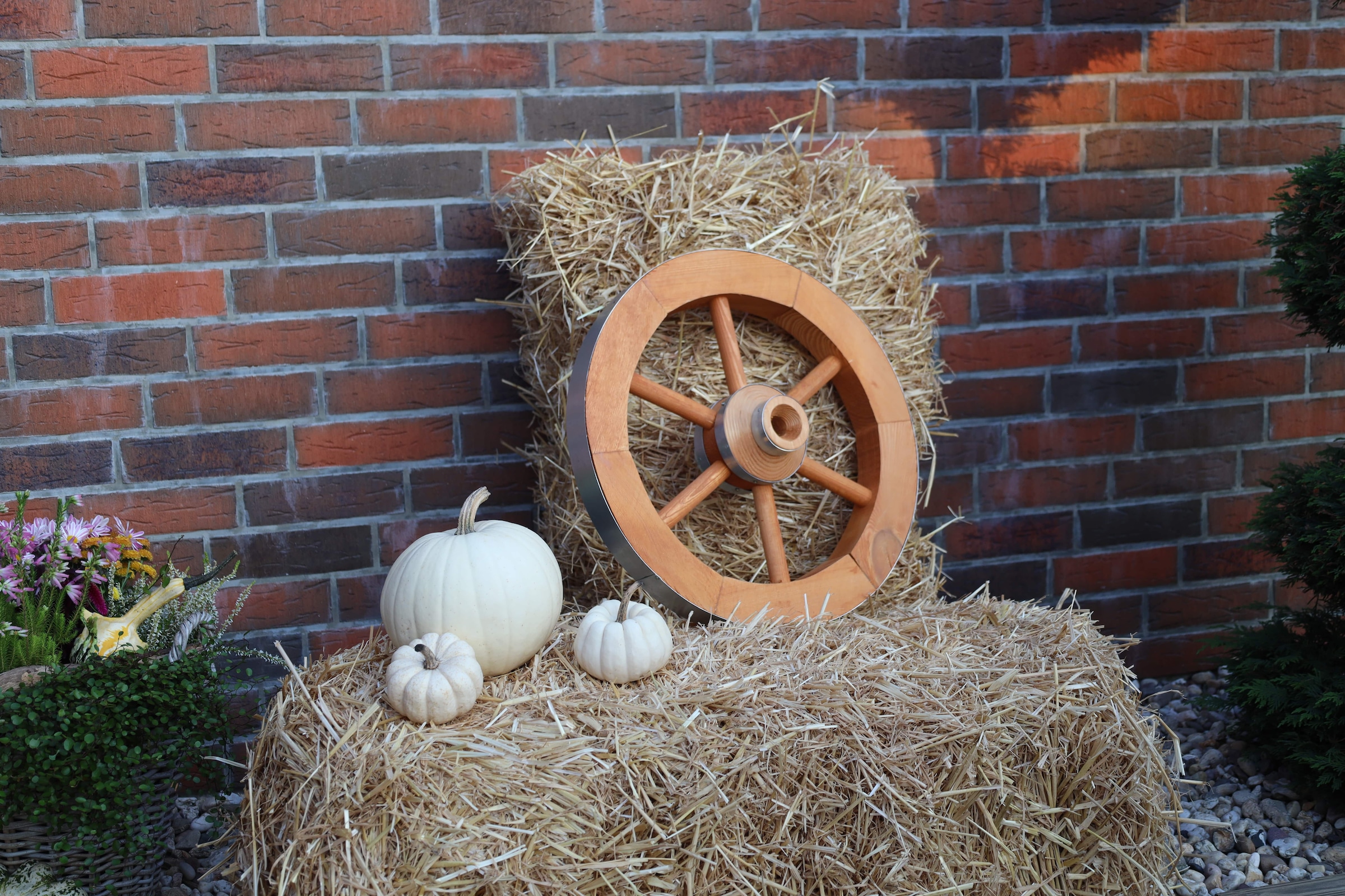 promadino Gartenfigur »Wagenrad« BxLxH: 50x14x50 cm