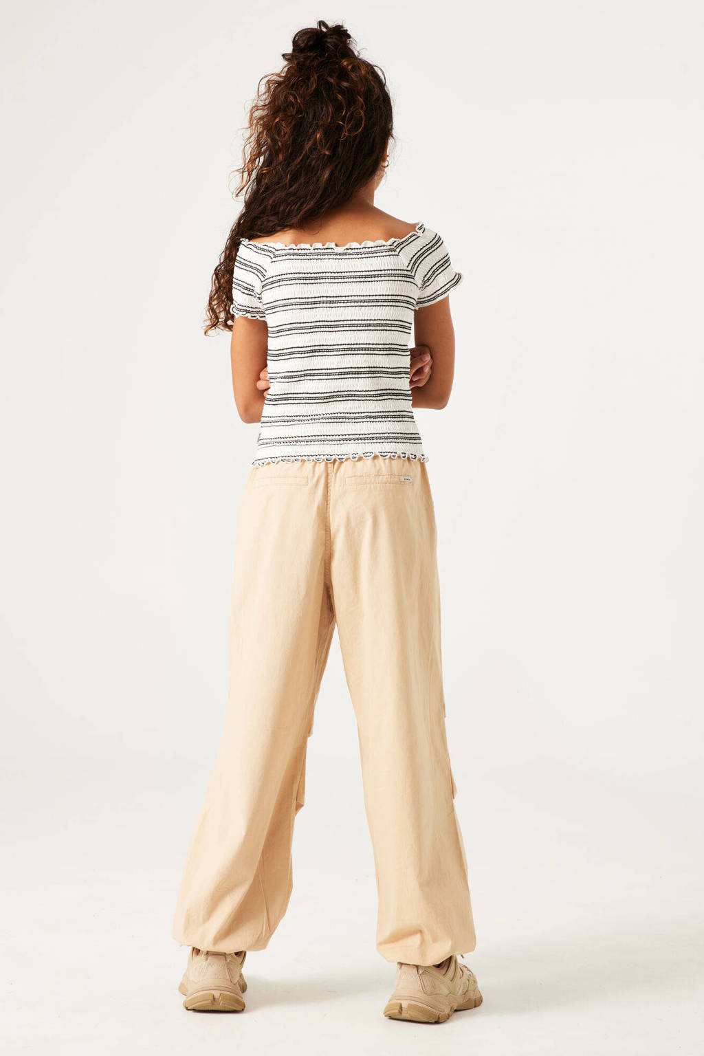 Garcia high waist loose fit broek beige