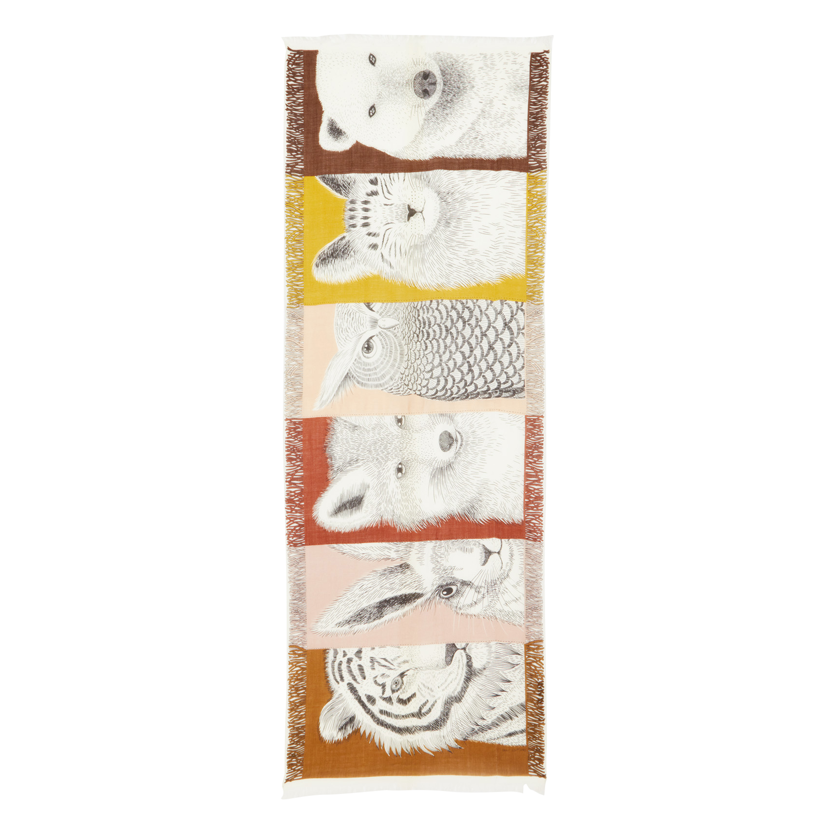 FRERES - Foulard en laine imprimé | Beige