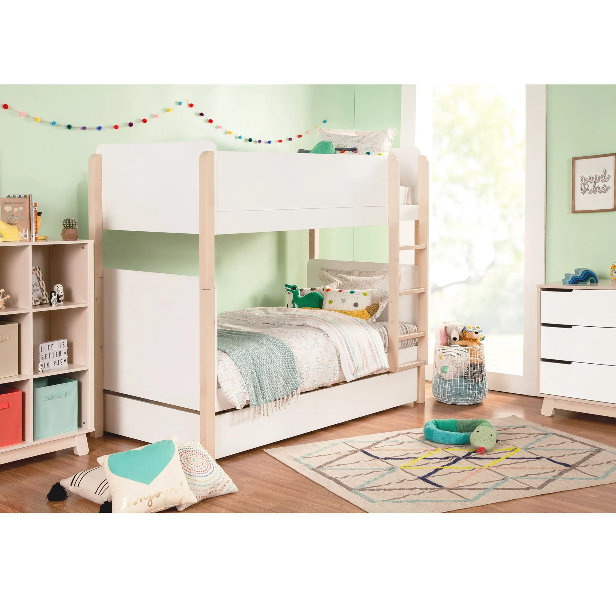 Babyletto Lit Superposé Tiptoe - Blanc  Naturel Lavé