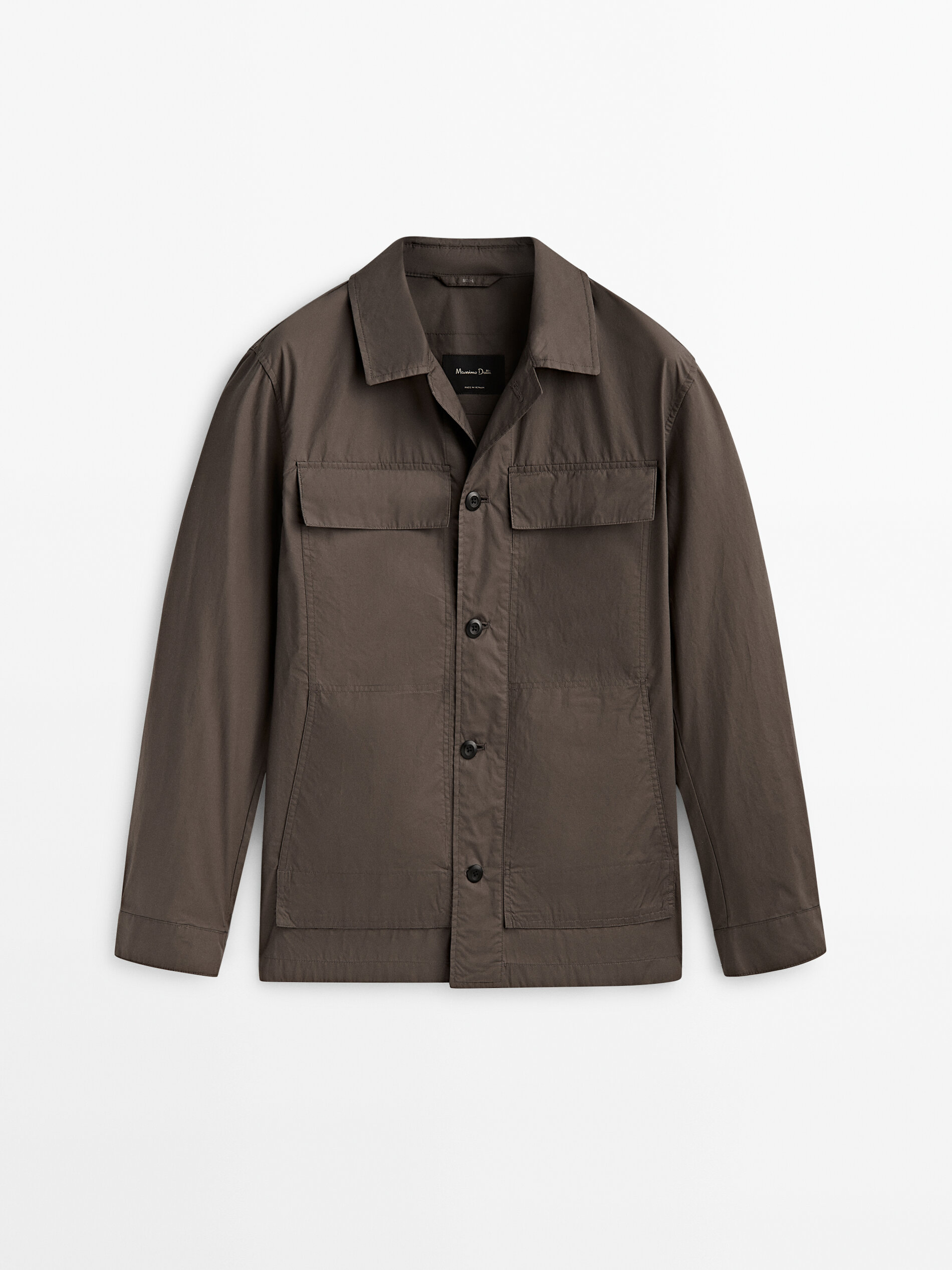 Sobretudo técnico com bolsos - MARROM