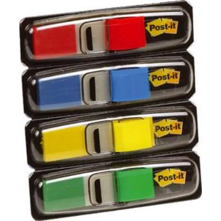 Post-it® Haftstreifen Index Mini, 11,9 x 43,2 mm, Grundfarben, 4 x 35 Streifen