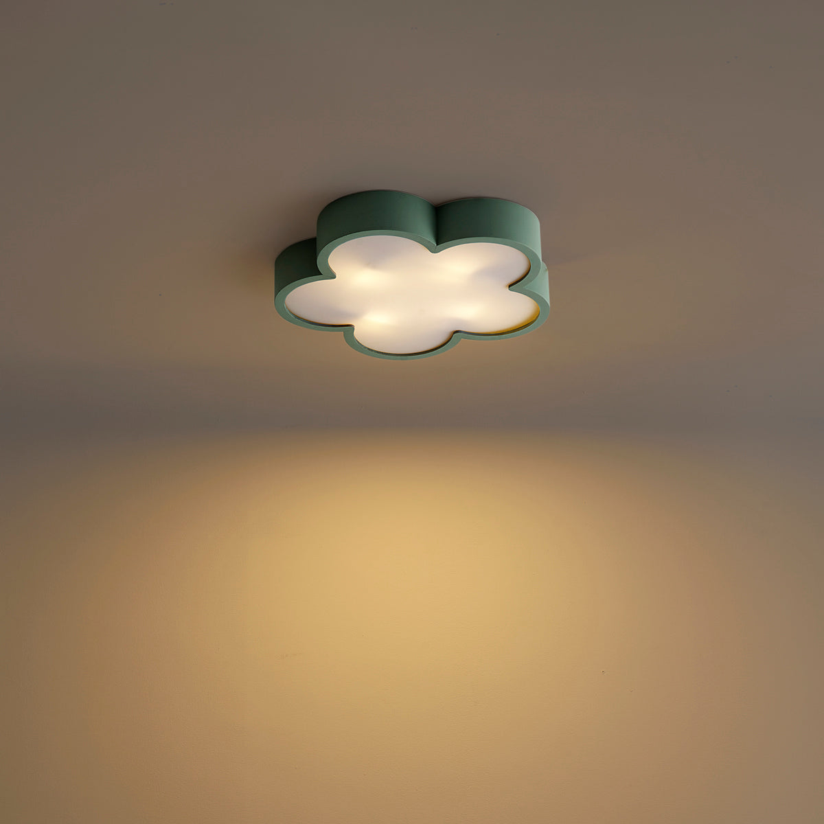 QAZQA Kinder plafondlamp groen met wit - Lucille