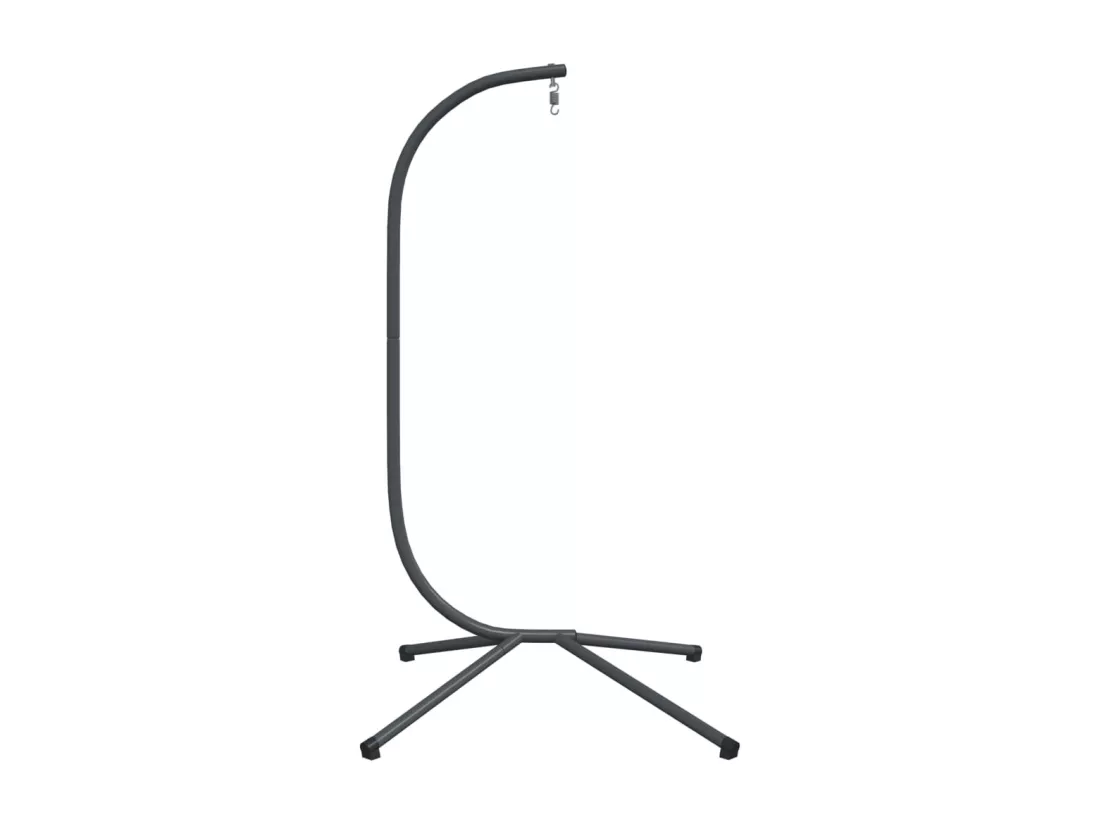 Support de chaise suspendue en forme d'œuf anthracite acier