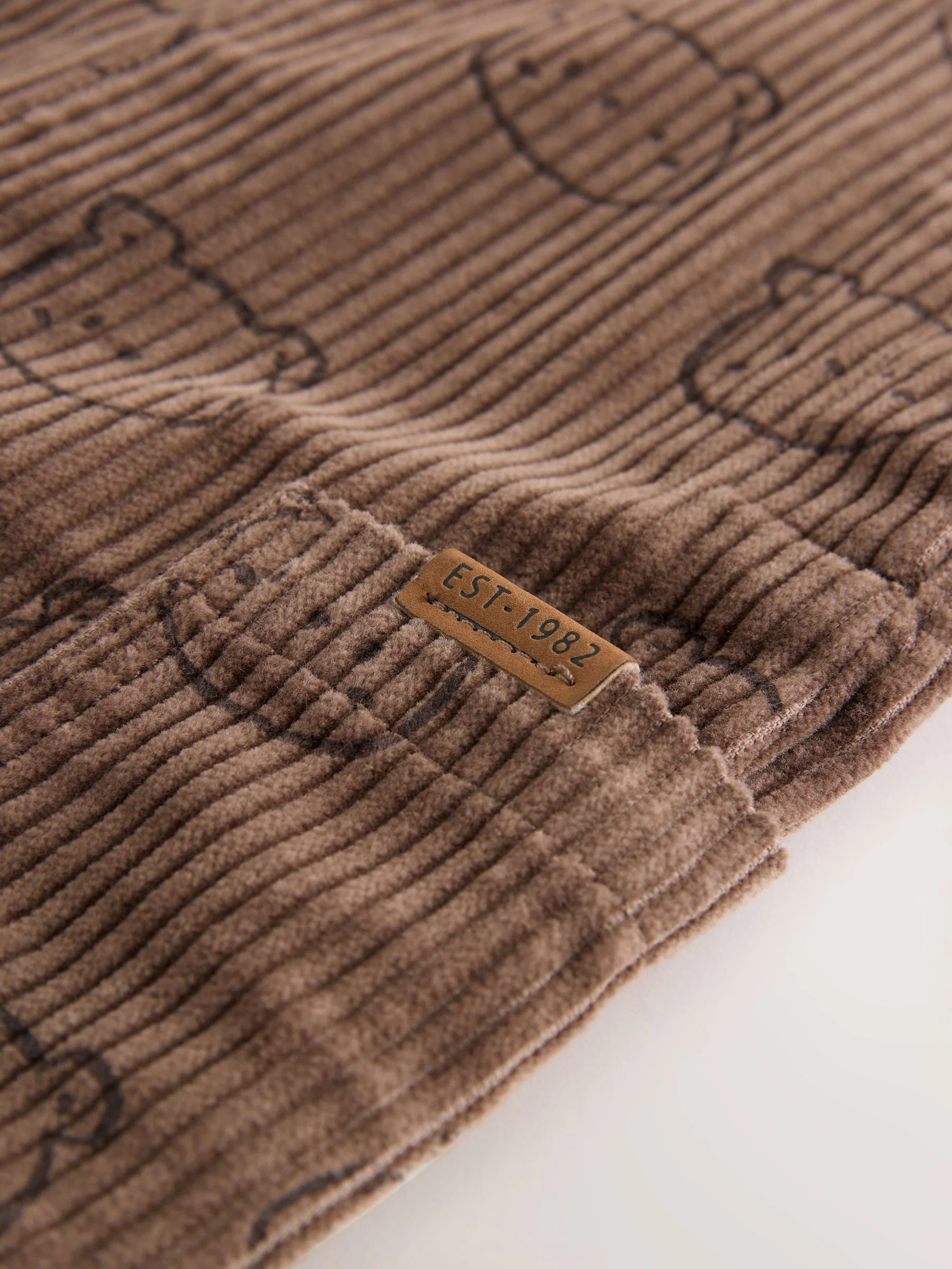 Bruine Beer Print - Corduroy tuinbroek (3 mnd - 7 jr)