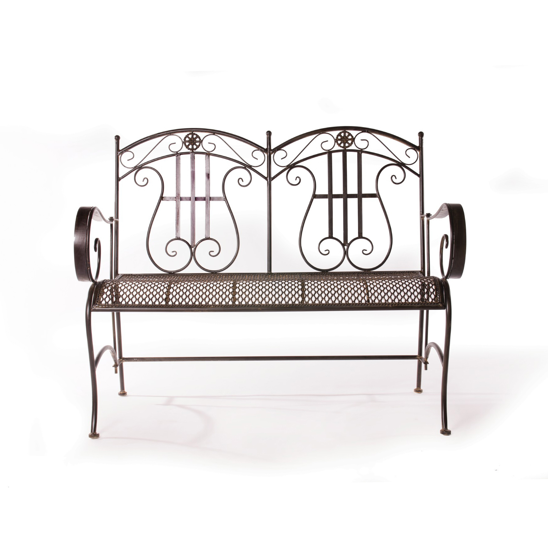 Gartenbank 'Patrice' aus Metall, antik-braun, B 113 cm, H 95 cm, T 52 cm günstig bestellen
