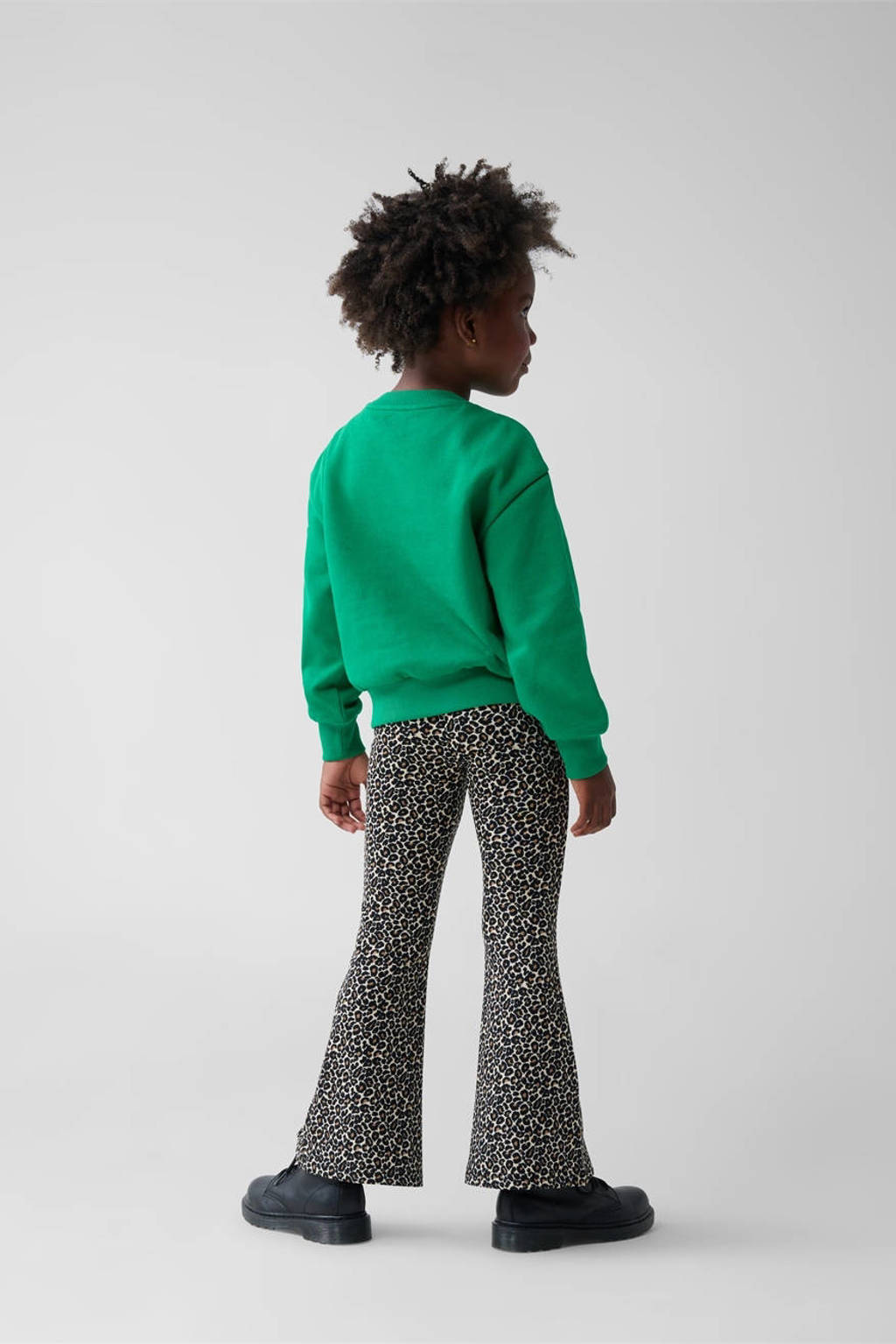 Shoeby high waist flared legging met panterprint bruin/beige/zwart