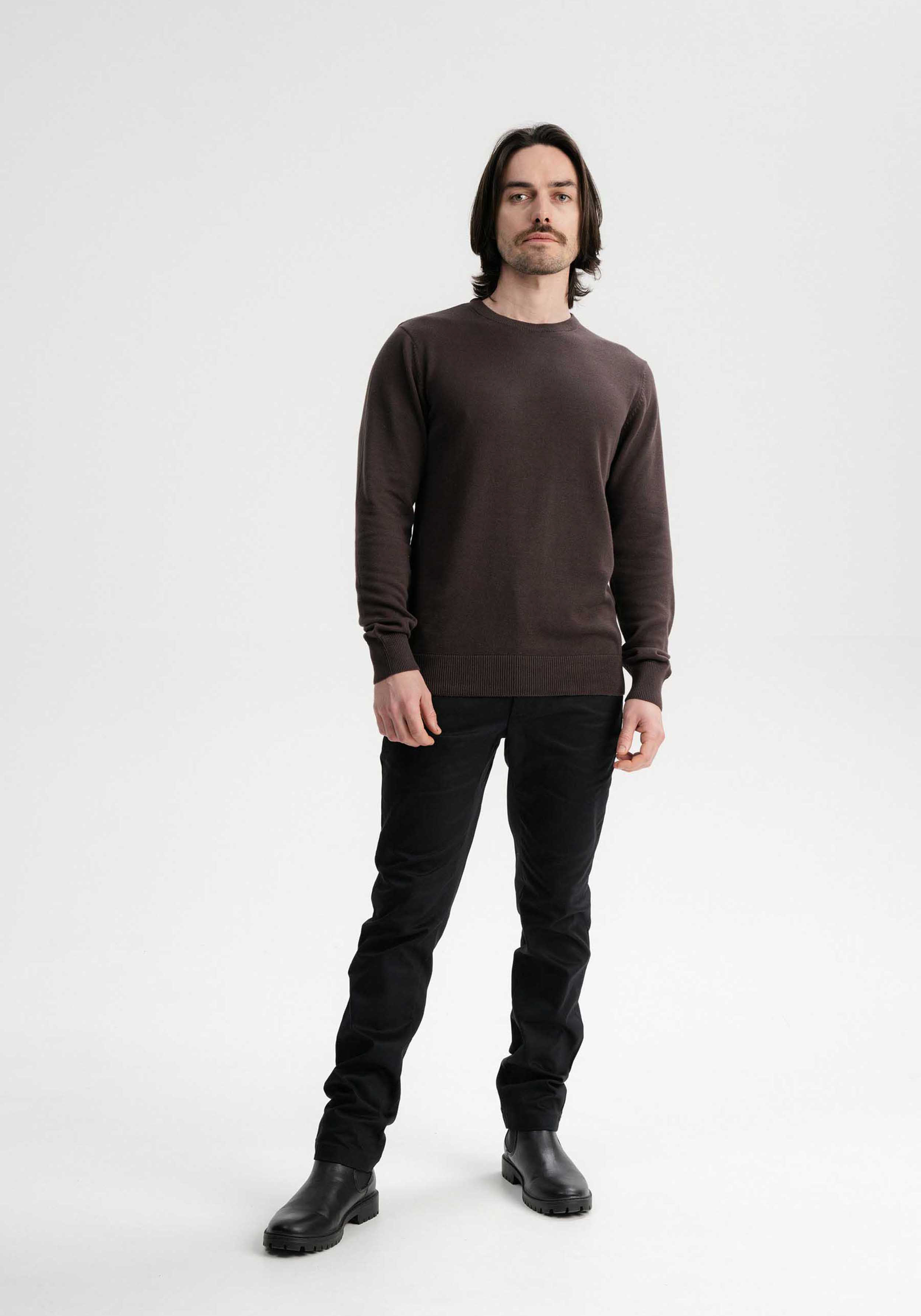 Mela Feinstrickpullover Himal Dark Brown