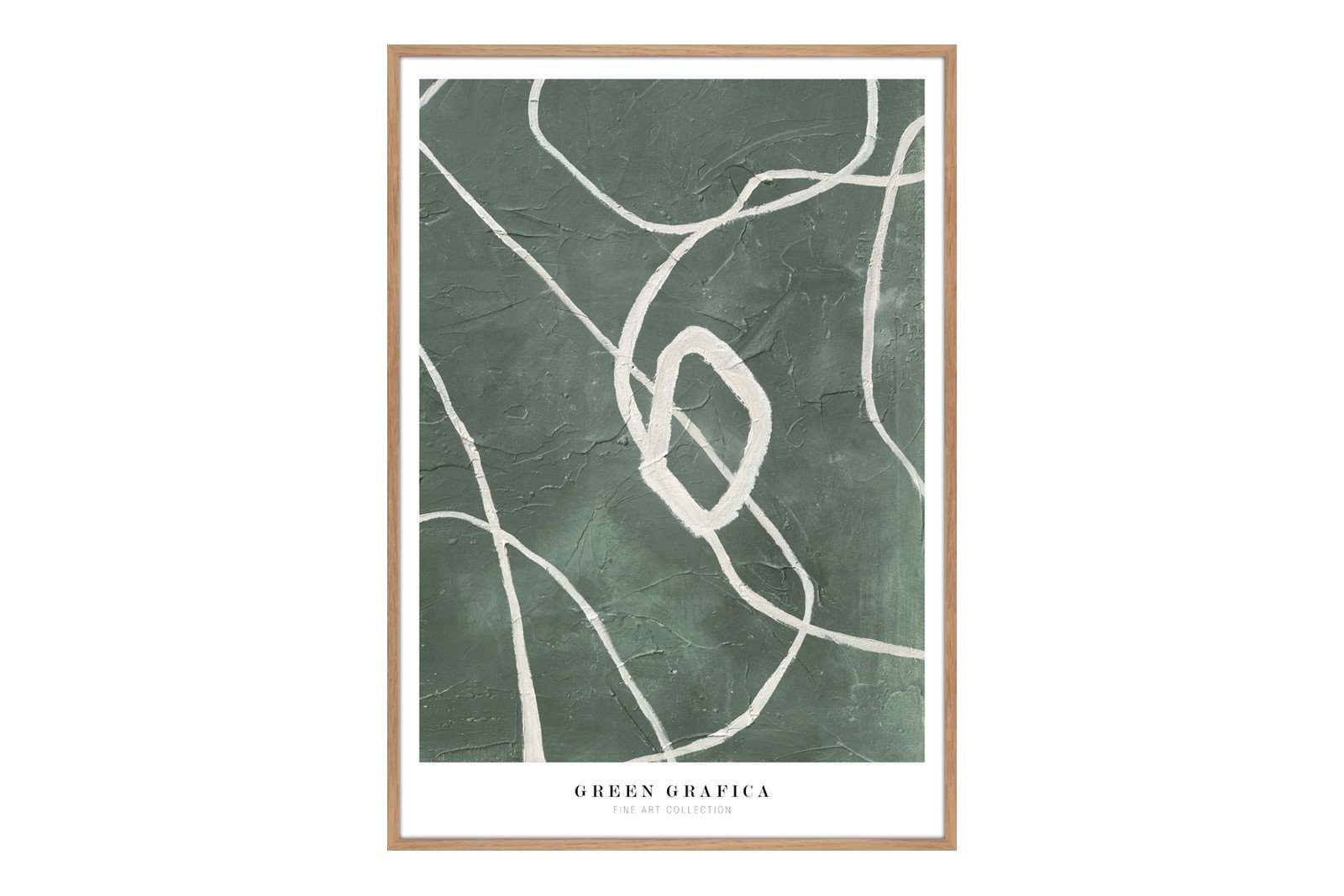 Green Grafica 70x100 cm Oak Frame