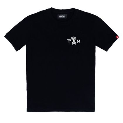 T-Shirt manches courtes Pando Moto MIKE RED SKULL - Noir