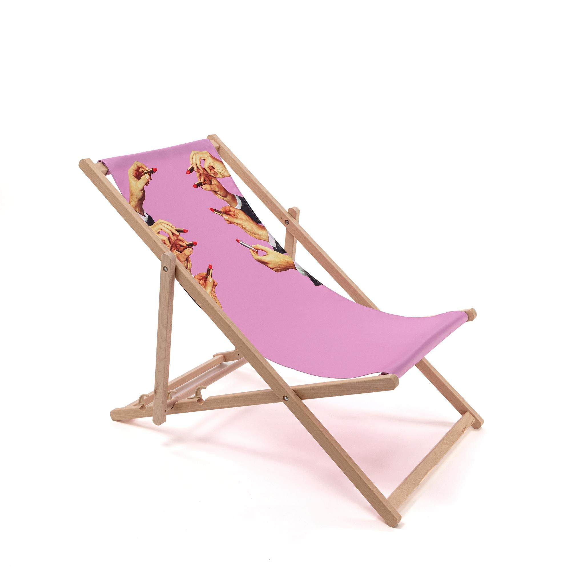 Deck Chair ligstoel Lipsticks Pink