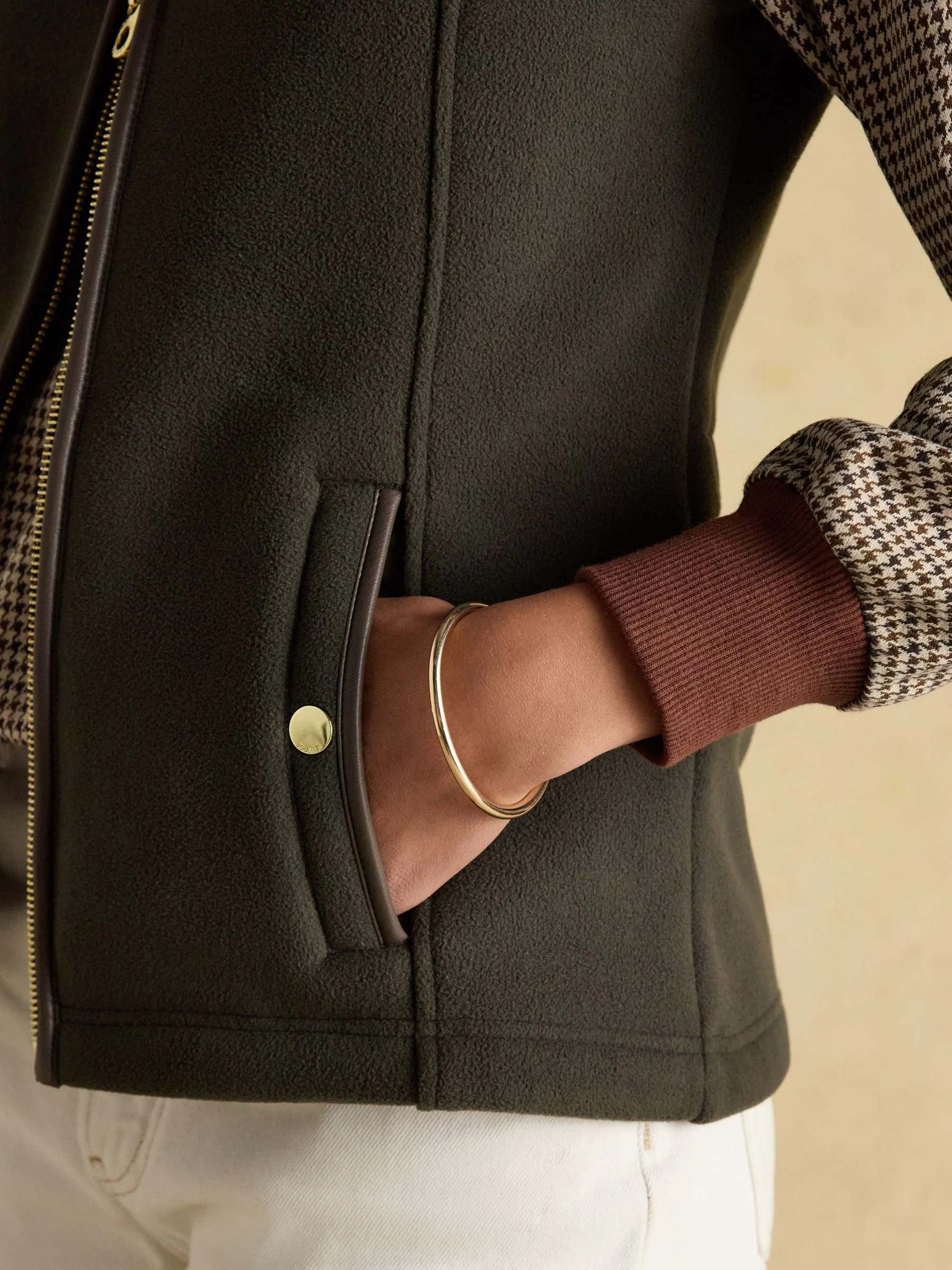 Kakigroen - Joules Heritage fleece bodywarmer