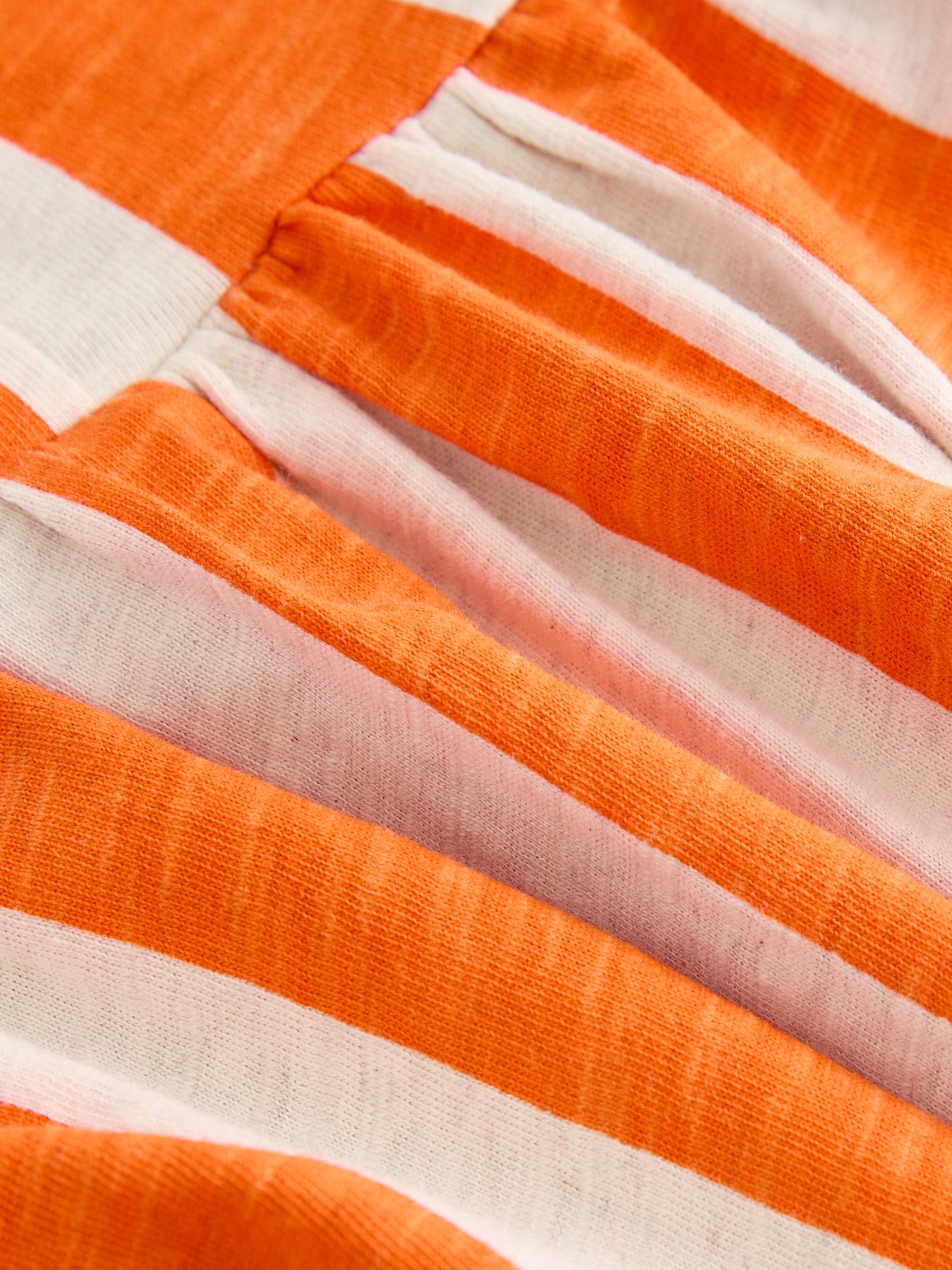 Minnie Mouse Orange Stripe - Jersey jurk met korte mouwen (3 mnd-7 jr)