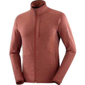 Salomon Essential Lightwarm Fullzip Fleecejacke Rum Raisin Herren