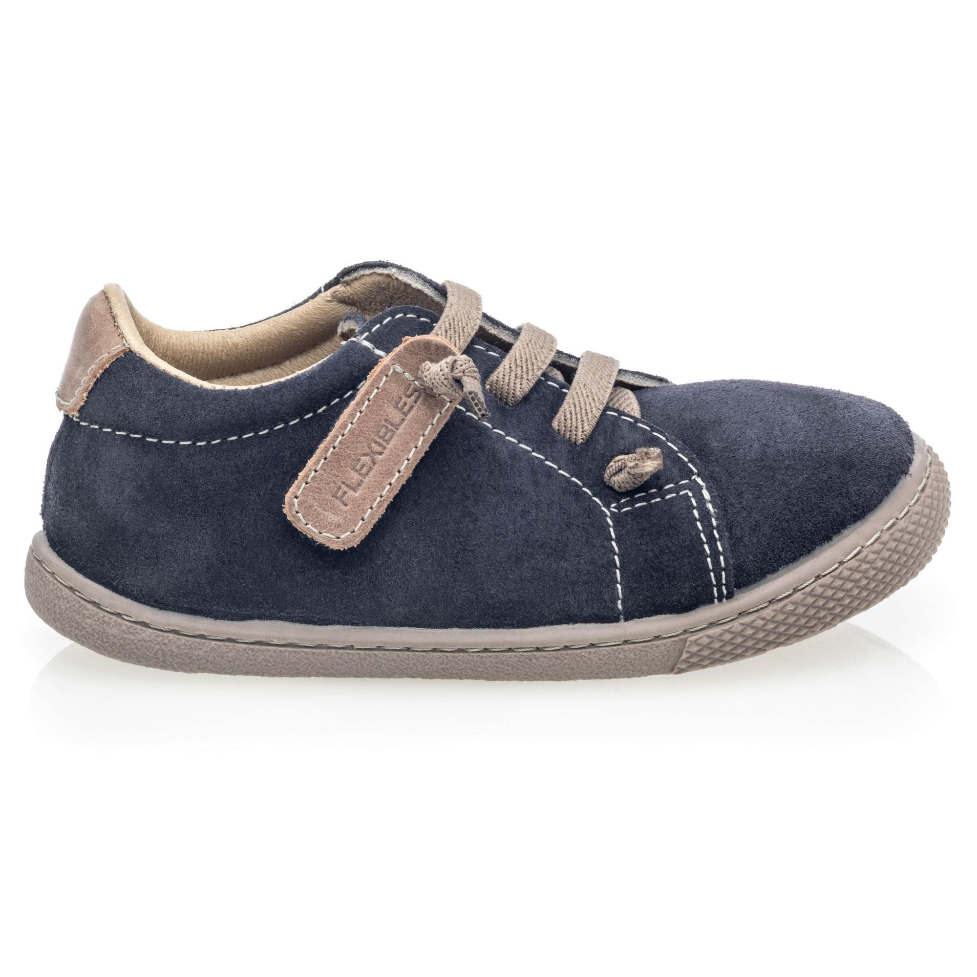 Baskets basses Garçon en cuir bleu marine