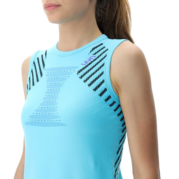 Débardeur running UYN LADY RUNNING ULTRA1 OW SLEEVELESS BLUE CURACAO/BLACK/PURPLE