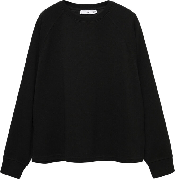 MANGO Decorative stitching sweatshirt Black