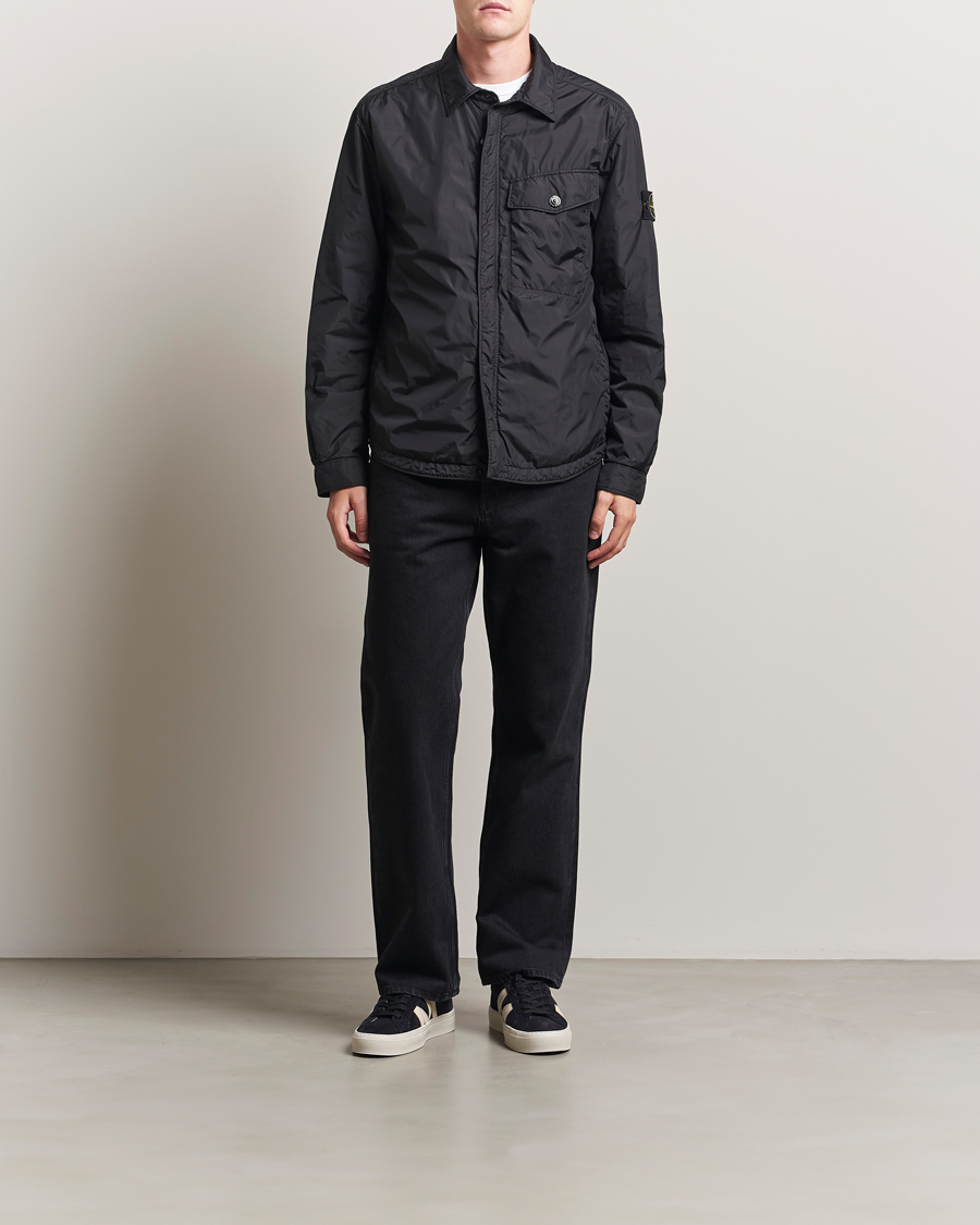 Stone Island Crinkle Reps Padded Shirt Jacket Black