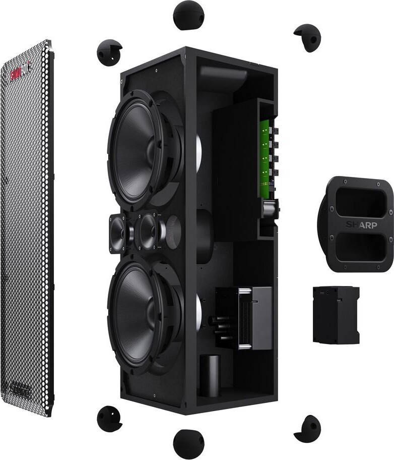 Sharp - Sumobox Cp-Ls100 - Højtydende Bærbar Højttaler