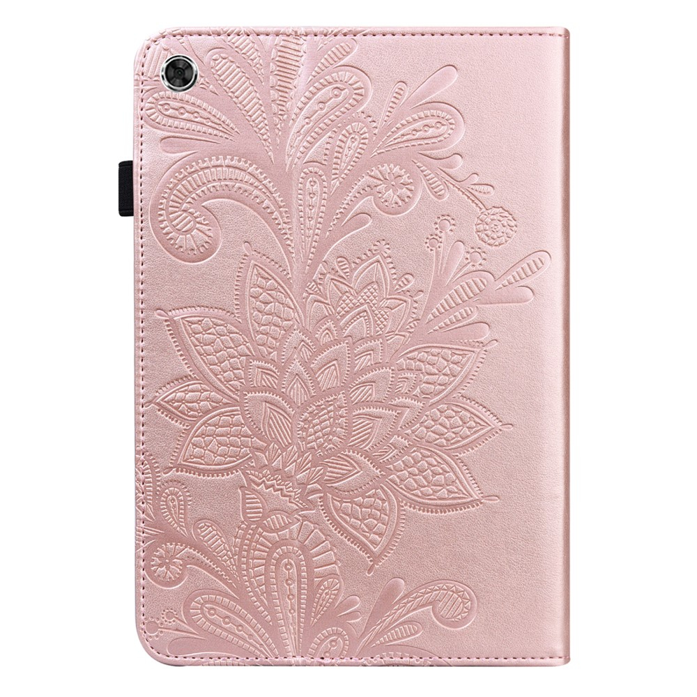 Samsung Galaxy Tab A8 10.5 (2021) Leder Tasche Flip Cover Blumen Mandala Imprint - Roségold