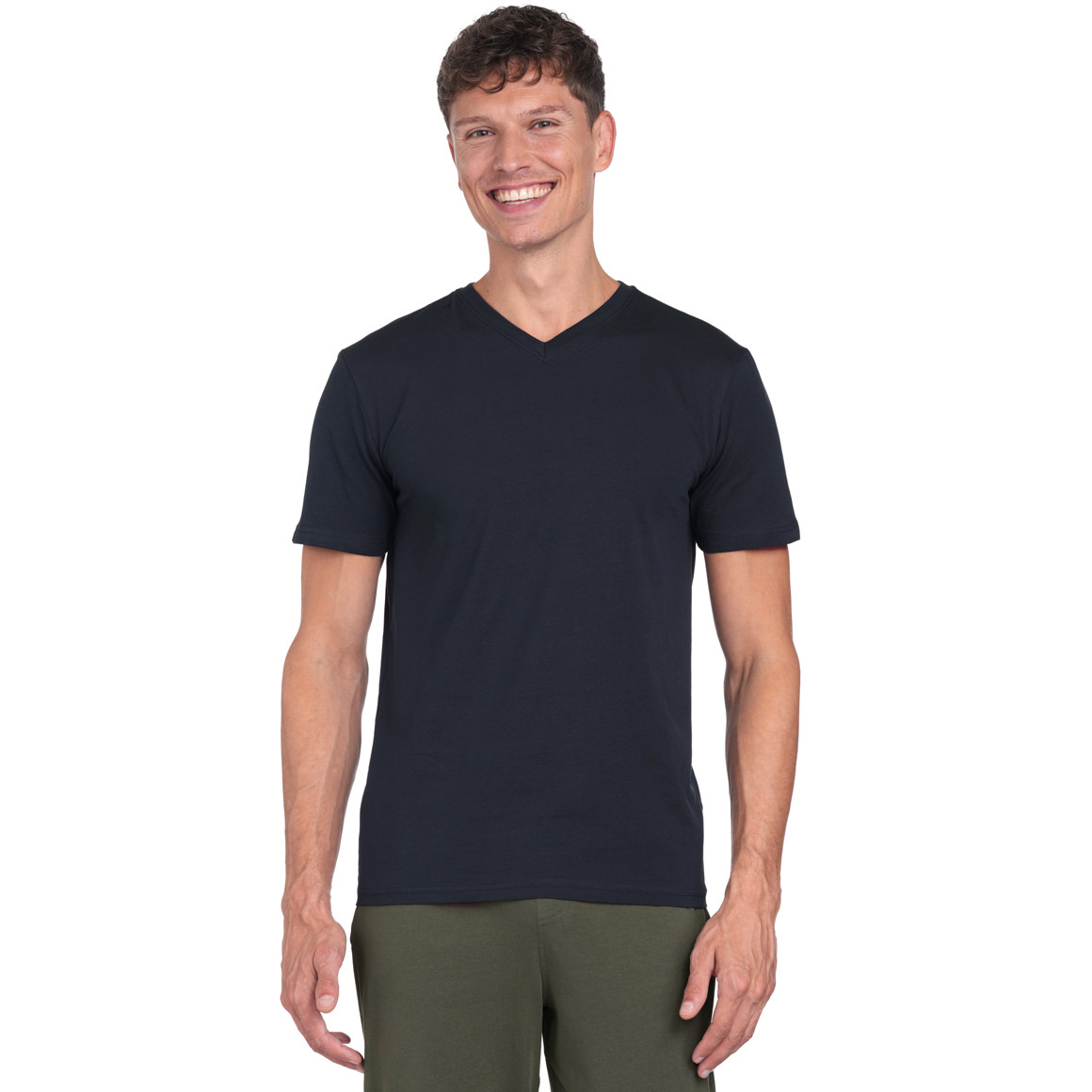 VanVaan 2 Herren T-Shirts mit V-Ausschnitt dunkelgrün / dunkelblau