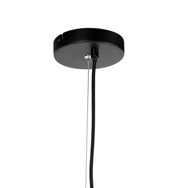 Smart hanglamp zwart met smoke glas 8-lichts rond incl. 8 Wifi G9 - Uvas