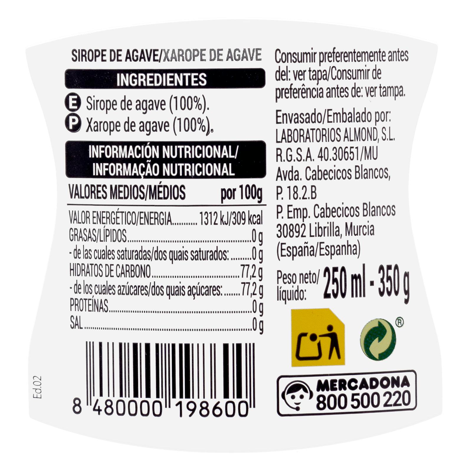 Sirop d'agave Hacendado