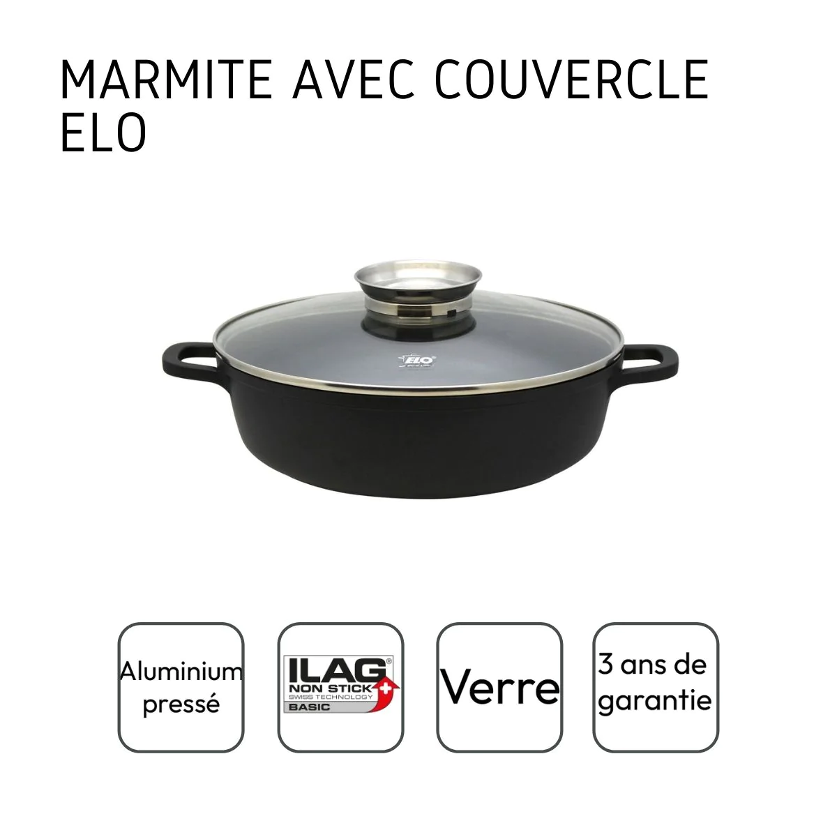 Sauteuse de cuisine 32 cm de 4,5 litres Alucast Elo