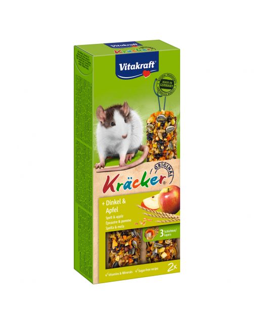 Vitakraft Ratten Kracker Corn\/Fruit - Knaagdiersnack - 2 stuks