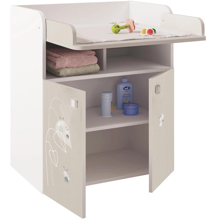 Polini Kids Wickelkommode French Amis 1270 weiß-natur