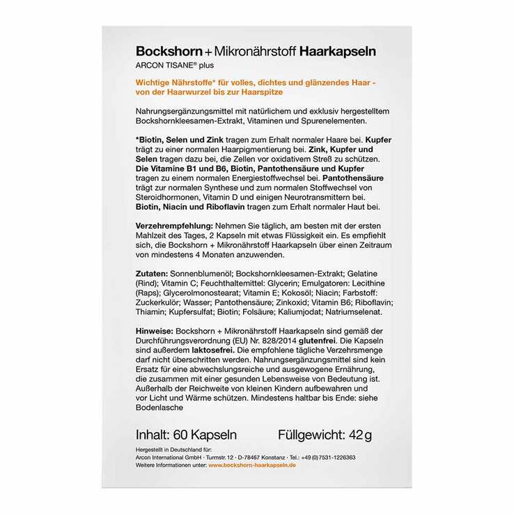 Bockshorn + Mikronährstoff Haarkapseln, 60 St