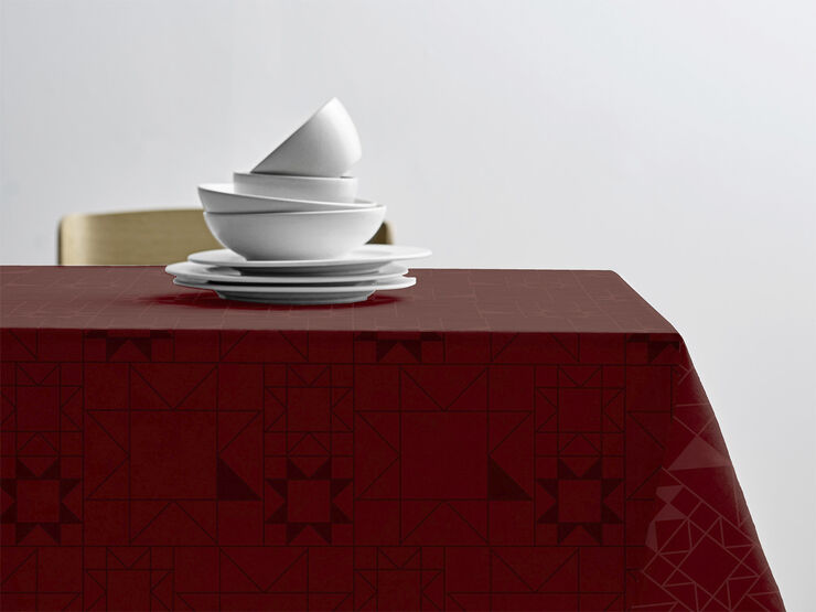 Södahl Dug 140x320 Star Damask Red Red