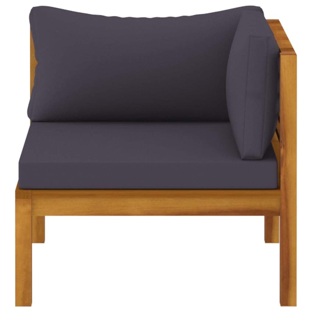 Salon de jardin meuble d'extérieur ensemble de mobilier 9 pièces avec coussin bois d'acacia solide