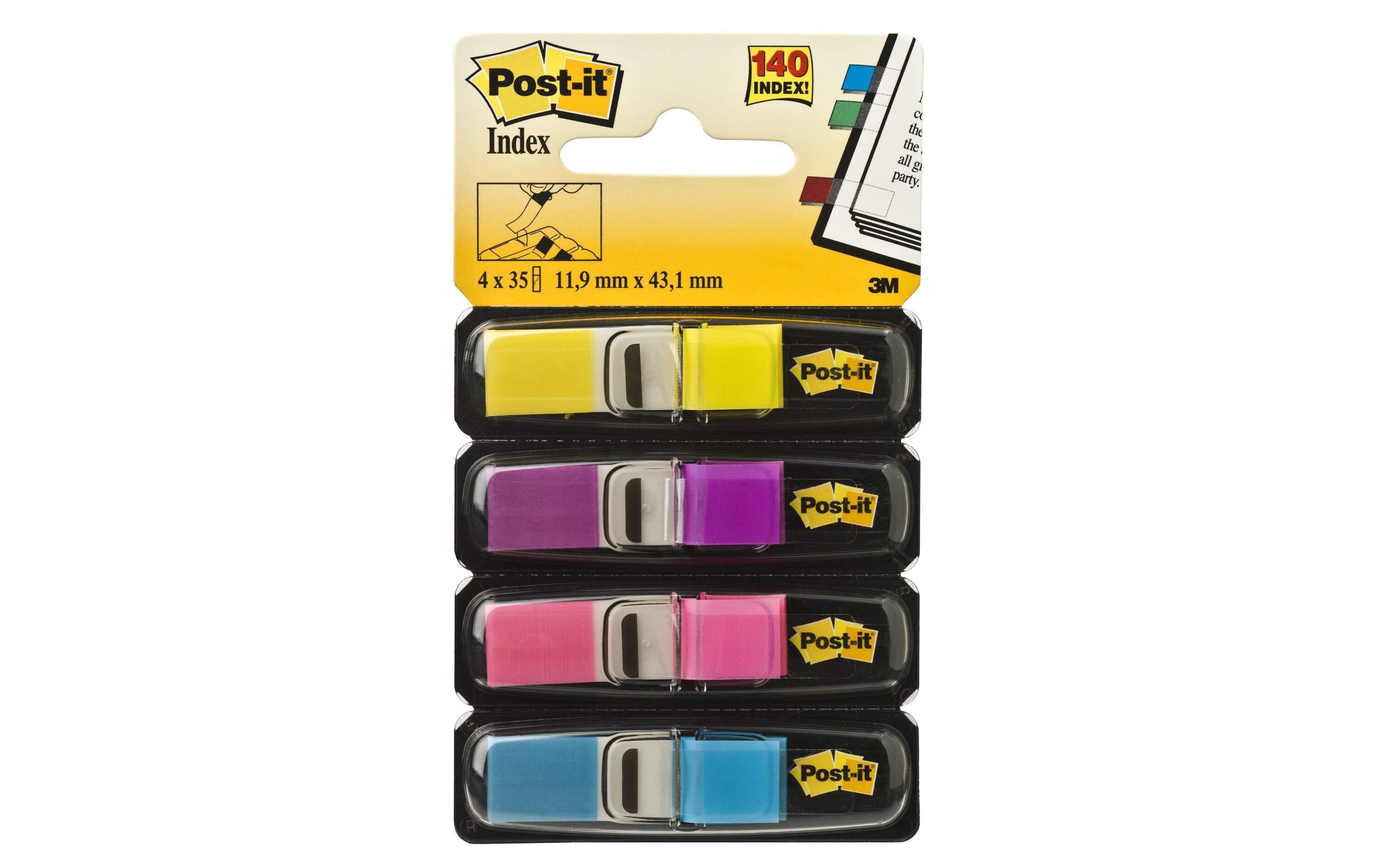 Page Marker Index Gelb/Violett/Pink/Blau, 4 StückEin Pack à 4x 35 Stück